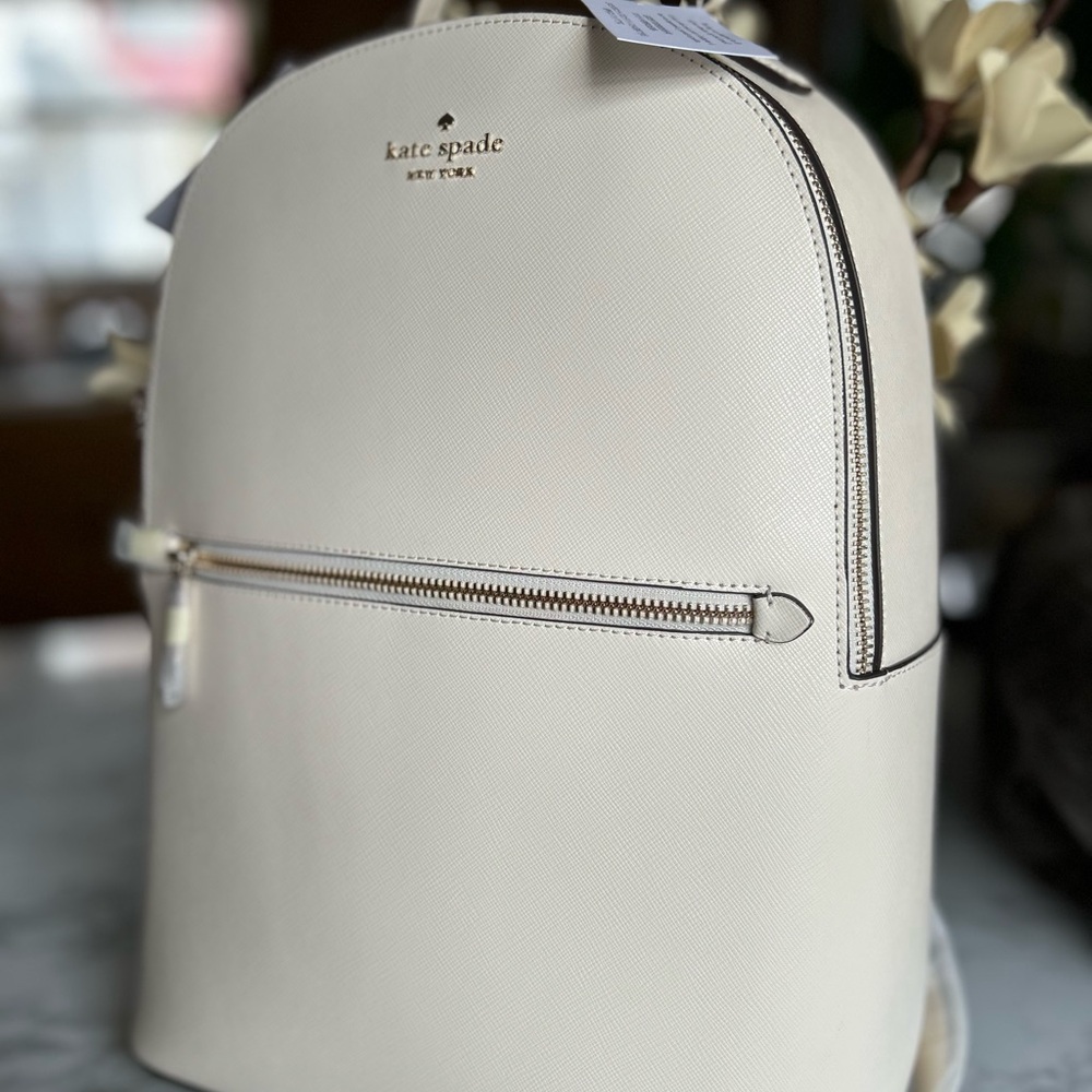 Kate Spade Cream Textured Leather Backpack